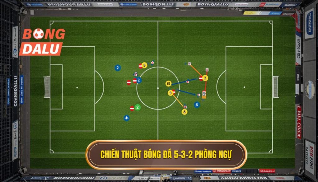 Chiến thuật bóng đá 5-3-2 phòng ngự