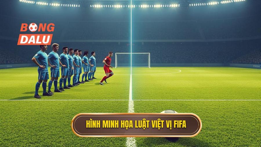 1. Hình minh họa luật việt vị FIFA