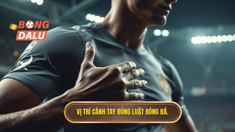 1. Vị trí cánh tay đúng luật bóng đá.