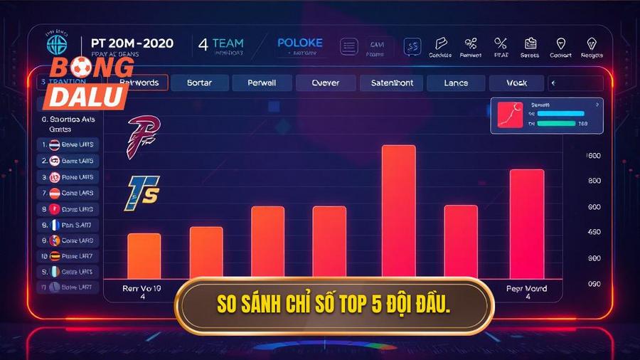 So sánh chỉ số Top 5 đội đầu